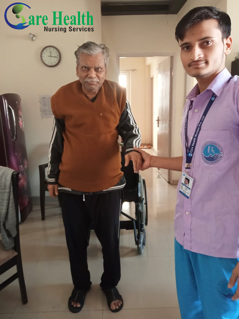Personalized elderly patient care by trained caregiver
